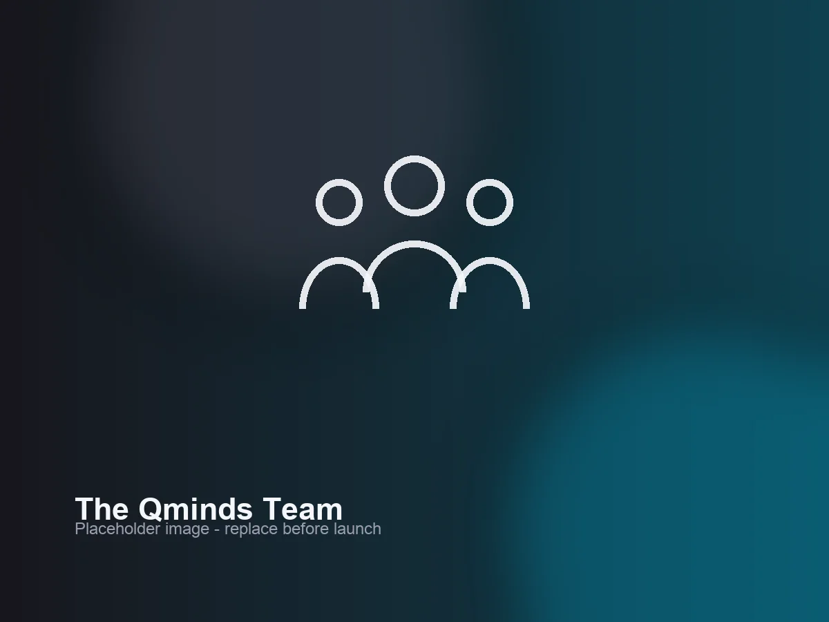 Qminds team working together in the Hyderabad studio